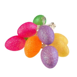 MALE PLASTIKOWE JAJKA WIELKANOCNE LED Z BROKATEM