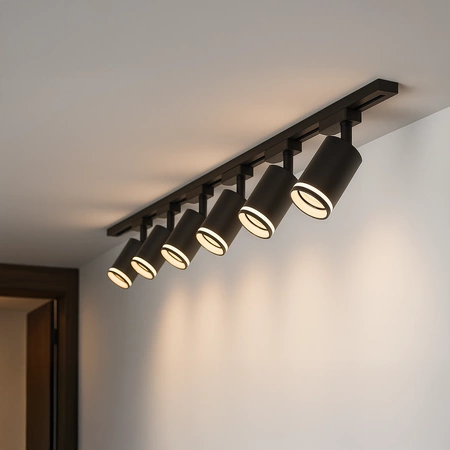 Zestaw Oprawa Pipe Ring Track Czarny 6xGU10 2m