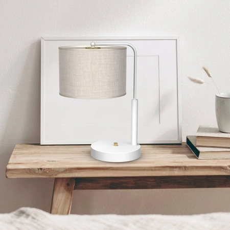 Lampa gabinetowa LINO, MLP7502, biały/szary, 1x60W E27