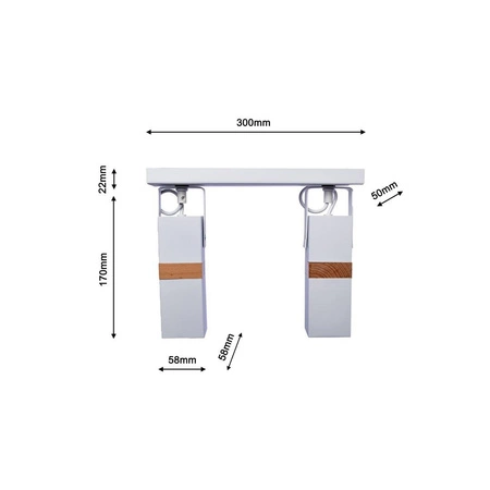 Lampa sufitowa nowoczesna reflektorek spot VIDAR II biały szer. 40cm