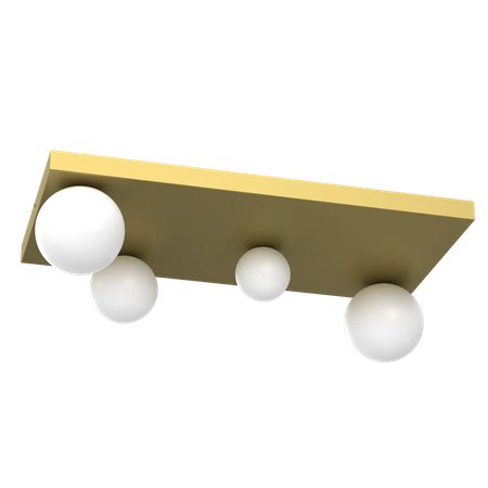 Nowoczesna lampa sufitowa BIBIONE GOLD, MLP8396, złota z białymi kloszami, 4x25W G9