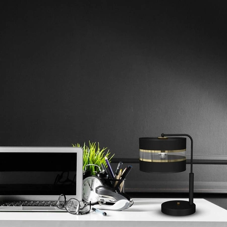 Lampka stołowa ULTIMO BLACK, MLP7343, czarny/transparentny/złoty, 1x60W E27