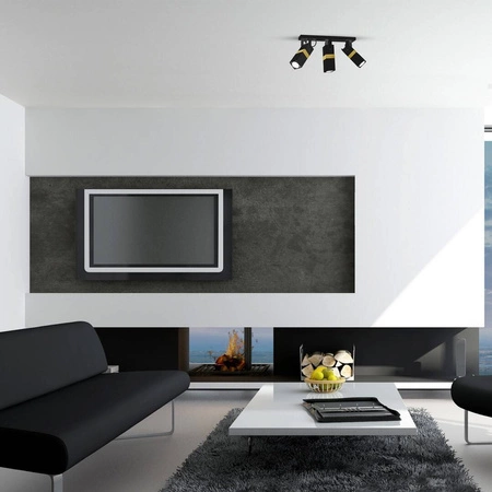 Nowoczesna lampa sufitowa VIDAR BLACK/GOLD 3xGU10 MLP6278