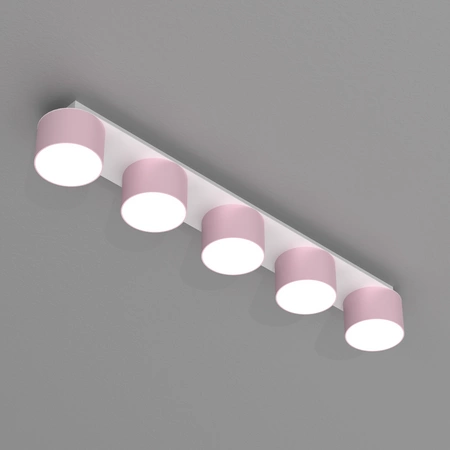 Lampa sufitowa listwa DIXIE PINK 5x GX53 szer. 64cm | różowy