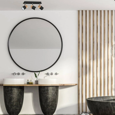 Lampa sufitowa JOKER, MLP6304, czarny/drewno/chrom, 3x8W GU10