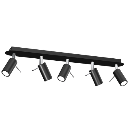 Lampa sufitowa PRESTON BLACK/CHROME 5x mini GU10
