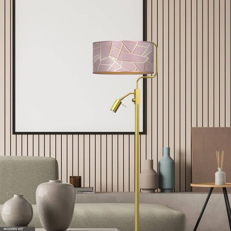 Lampa podłogowa ZIGGY PINK, MLP7593, różowy/złoty, 1x60W E27 + 1x8W mini GU10