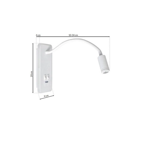 Lampka nocna BASE 8W+2W WHITE ML6349