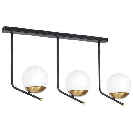 Lampa sufitowa nowoczesna kula CARINA III czarny/biały szer. 65cm