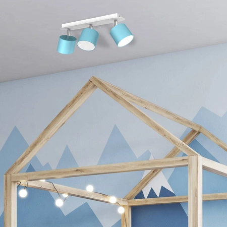 Lampa sufitowa DIXIE BLUE 3x GX53 szer. 34cm | niebieski