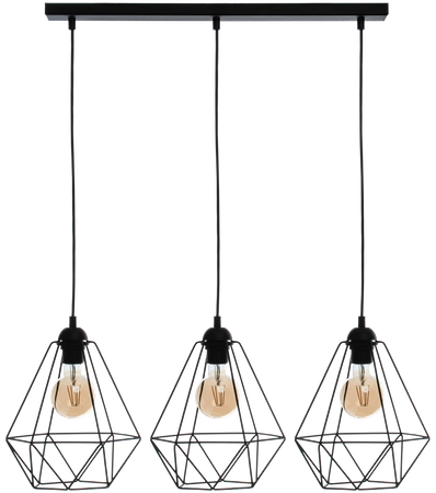 Lampa wisząca BASKET, czarna, 3x60W E27, MLP7215