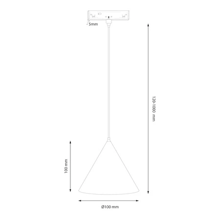 Magnetic track pendant cone 5mm 7W 4000K