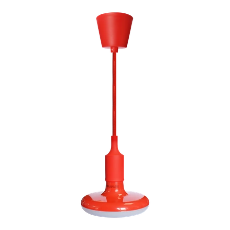 ŻARÓWKA UFO, E27, 15W LED, barwa zimna 6000K, czerwona + kabel w oplocie, EKZA1566