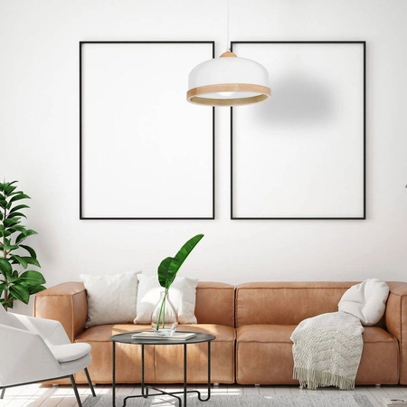 Lampa wisząca nowoczesna zwis STUDIO biały śr. 32cm