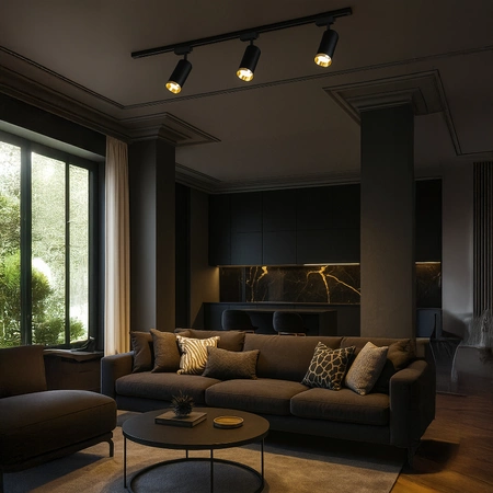 Oprawa Mica Track Czarny + Złoty 1xGU10 - 3-obwodowy