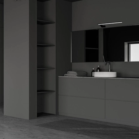 Kinkiet LED 11W nad lustro łazienka SHINE lewa 45cm | czarny