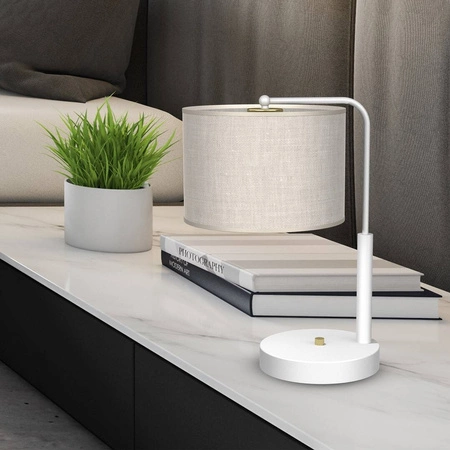 Lampa gabinetowa LINO, MLP7502, biały/szary, 1x60W E27