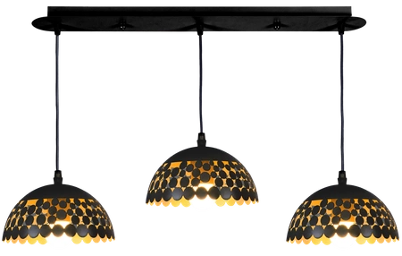 Lampa wisząca LISA, ML6136, czarny/złoty, 3x60W E27