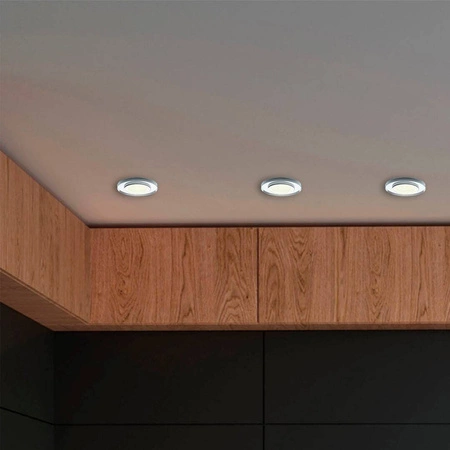 Oczko sufitowe szklane OKRĄGŁE Kolor: SREBRNY EKOS204