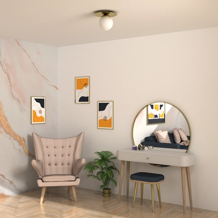 Lampa sufitowa PLATO, MLP7968, biały/złoty, 1x40W E14