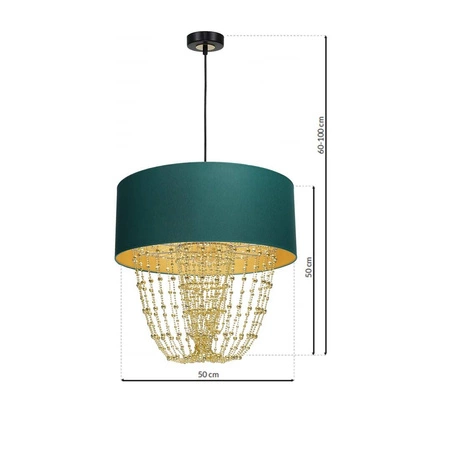 Nowoczesna lampa wisząca ALMERIA GREEN/GOLD 1xE27 MLP6452