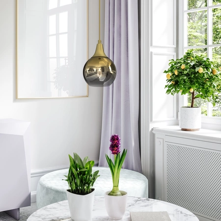 Lampa wisząca MONTE GOLD, 15 cm, MLP8401, złoty/dymiony, 1x60W E27