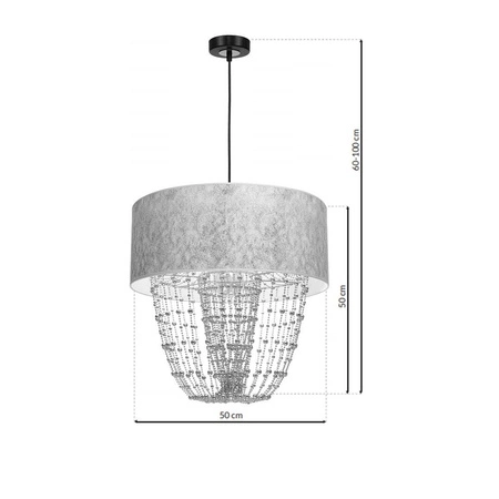 Nowoczesna lampa wisząca ALMERIA SILVER/CHROME 1xE27 MLP6437