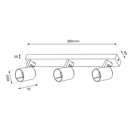 Lampa sufitowa Volf Spot 3xGU10 | Czarny