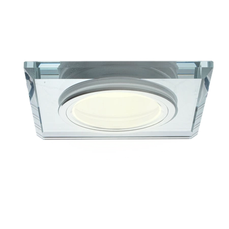 Oczko sufitowe szklane KWADRATOWE Kolor: SREBRNY EKOS270