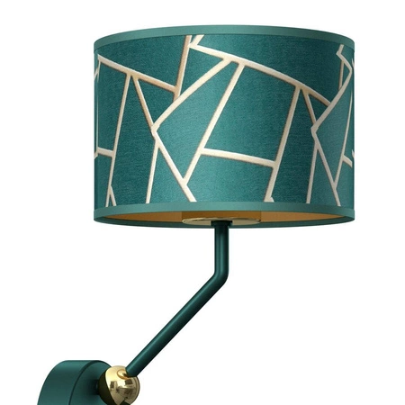 Kinkiet ZIGGY GREEN, MLP7573, butelkowa zieleń/złoty, 1x60W E27 + 1x8W mini GU10