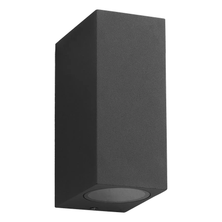 Kinkiet elewacyjny czarny prostokąt BOKA 2xGU10 IP44