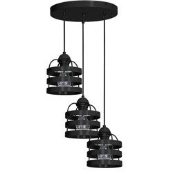 Lampa wisząca KOŁO LARS BLACK 3xE27 MLP801