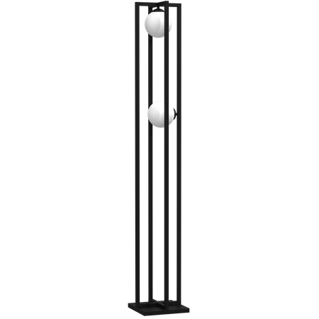 Lampa podłogowa DIEGO, MLP8572, czarna z białymi kloszami, 2x40W E14