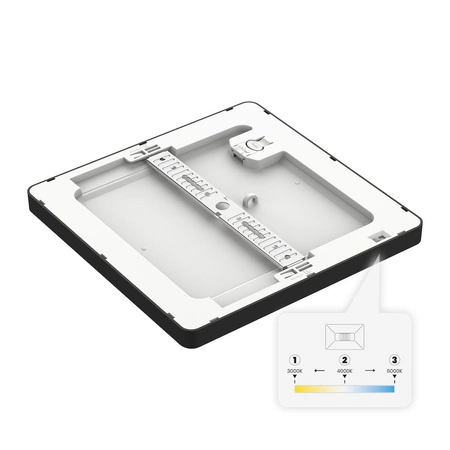 Plafon Evora Czarny Square 18W 3CCT