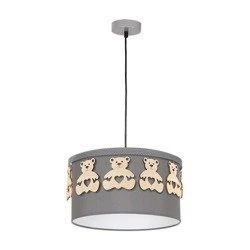 Lampa wisząca dziecięca MIŚ szary śr. 37cm
