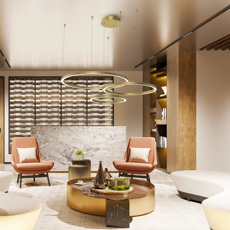 Lampa wisząca GALAXIA, ML8790, złoty mat, 85W LED, barwa ciepła 3500K