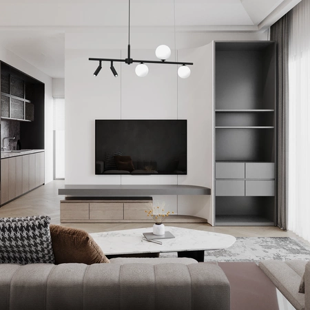 Lampa wisząca SIRIO, MLP8408, czarny/biały, 5x25W G9