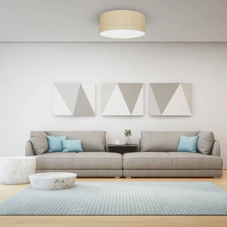 Lampa sufitowa MARSHALL, MLP7487, 40 cm, biały/rattan, 2x60W E27