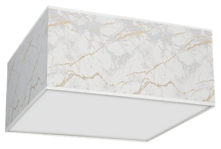 Kwadratowy plafon do salonu SENSO White/Gold 40 cm 3xE27 | biały złoty