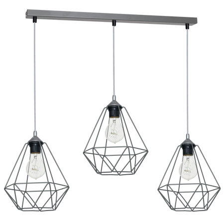 Lampa wisząca BASKET, szara, 3x60W E27, MLP7217