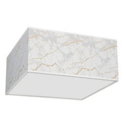 Kwadratowy plafon do salonu SENSO White/Gold 50 cm 3xE27 | biały złoty