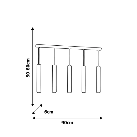 Lampa wisząca nowoczesna zwis JOKER V czarny szer. 90cm