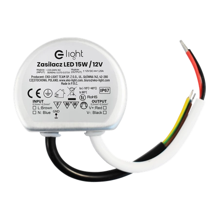 ZASILACZ MONTAZOWY 15W IP67