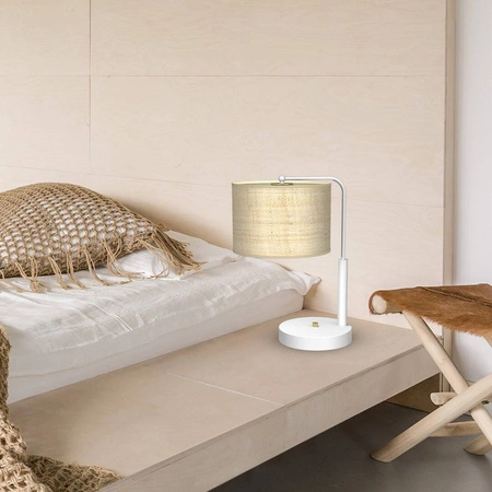 Lampa gabinetowa MARSHALL, MLP7491, biały/rattan, 1x60W E27