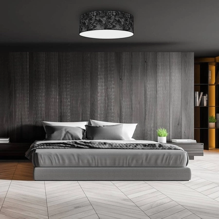 Lampa sufitowa SATINO, Ø60cm, czarny/srebrny, 3x60W E27, MLP7330