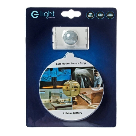 Taśma LED 100cm z czujnikiem ruchu akumulator 4000K EKZ0637