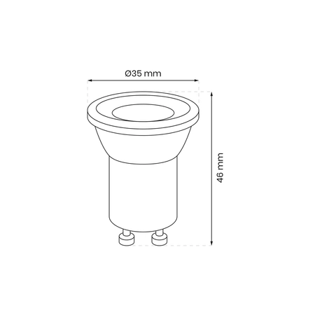 Żarówka LED 3W, Mini GU10 MR11, barwa ciepła 3000K