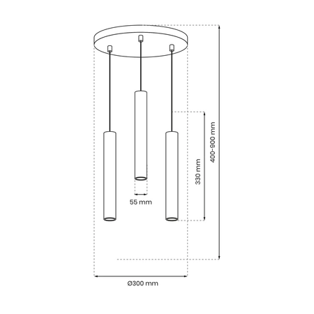 Lampa wisząca HUDSON, MLP8800, biała, 3x8W GU10