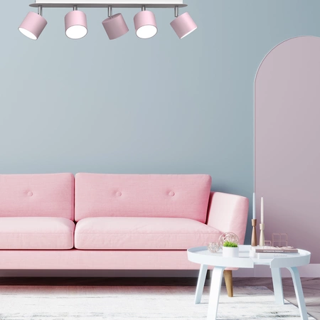 Lampa sufitowa DIXIE PINK 5xGX53 szer. 64cm | różowy