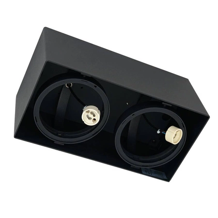 Oprawa Natynkowa BOX Plaza 2xGU10 AR111 Czarna w nowoczesnym stylu